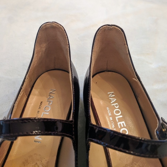 Napoleoni Dark Red Gold Heel Pointed Toe Flats 37 - Picture 6 of 8